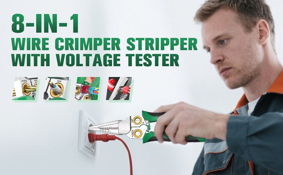 8-in-1 Wire Stripper & Voltage Tester – Multi-Purpose Electrical Tool for Professionals - Image 2