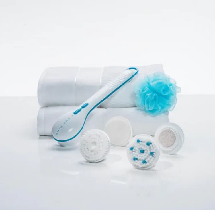 CNAIER Bath and Body Scrub Electric Brush Set - Rechargeable 4 in 1 (Random Color)