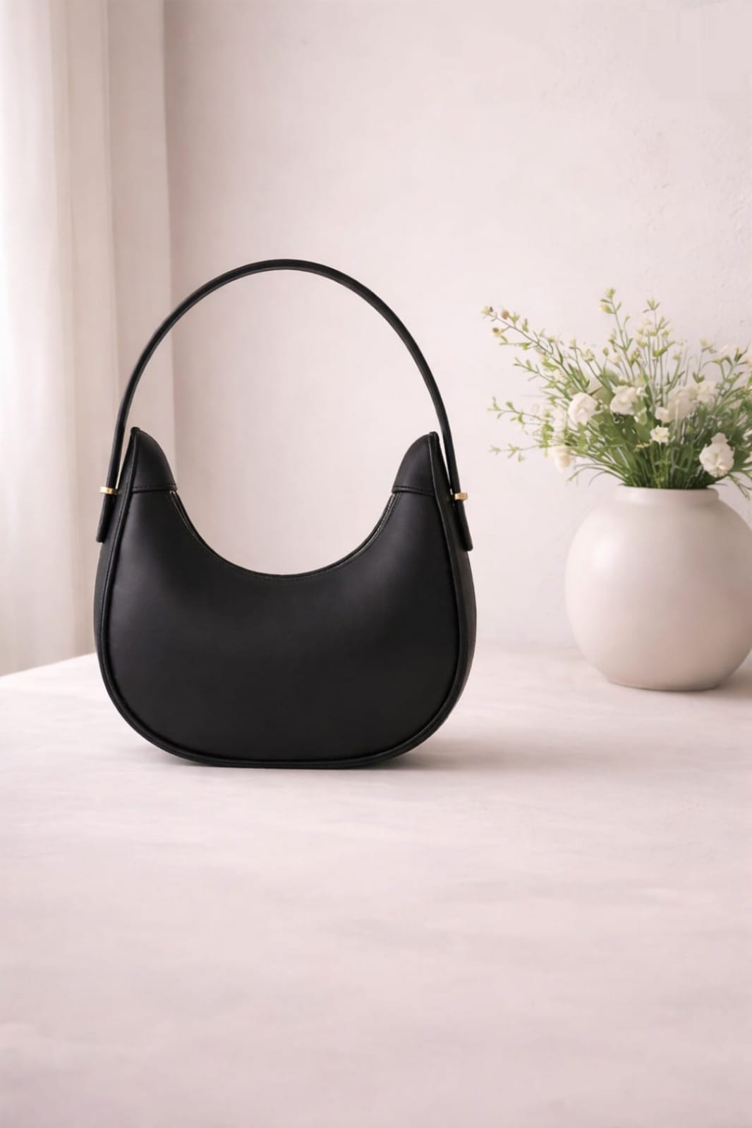 Half Moon Shoulder Bag Minimalist Elegant Handbag for Women