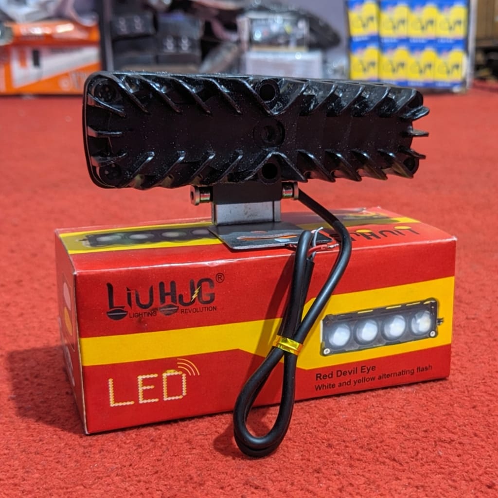 4 Lens Flasher Fog Light 40W ā Dual Color White & Yellow LED Strobe Light for Bike & Car (DC 9Vā80V) - Image 4