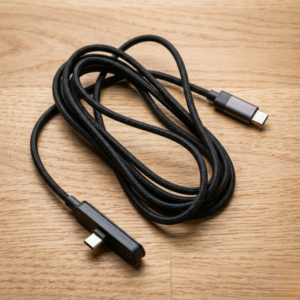 240W Ultra Fast USB-C to USB-C Charging Cable with Built-in Foldable Phone Stand – Premium Braided Data Cord