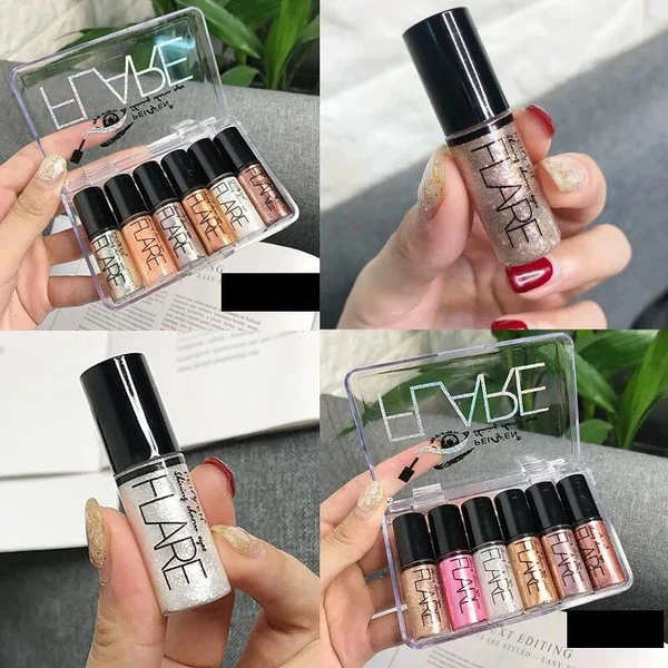 6 PCs set Liquid Glitter Eyeliner, Metallic Shimmer Glitter Eyeshadow, Long Lasting Waterproof Sparkling Eyeliner Eye Shadow - Image 5