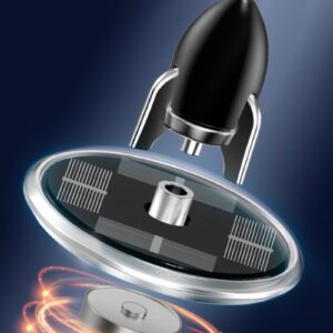 Solar Powered Speech Rocket Car Air Freshener – Rotating Solar Fragrance Diffuser | Long-Lasting Aroma & Stylish Dashboard Decor (Speech Rocket)