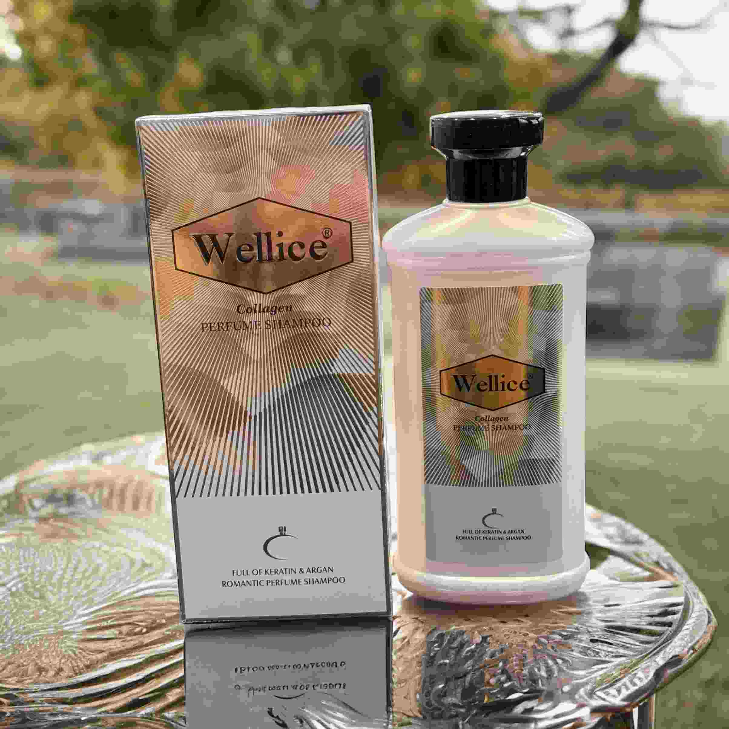 Wellice Collagen Perfume Shampoo – Strengthening Formula with Long-Lasting Fragrance for Smooth & Shiny Hair