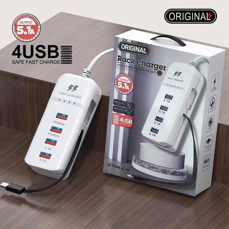 PD 66W USB Fast Charger with Type-C Cable – 5.1A High-Speed Charging Adapter - Image 4