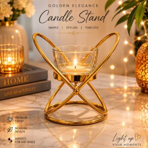 Elegant Black Candle Holder – Decorative Metal Candle Stand for Home & Table Décor Elegant Black Candle Holder – Decorative Metal Candle Stand for Home & Table Décor | Without Candle Size 9x8x11cm