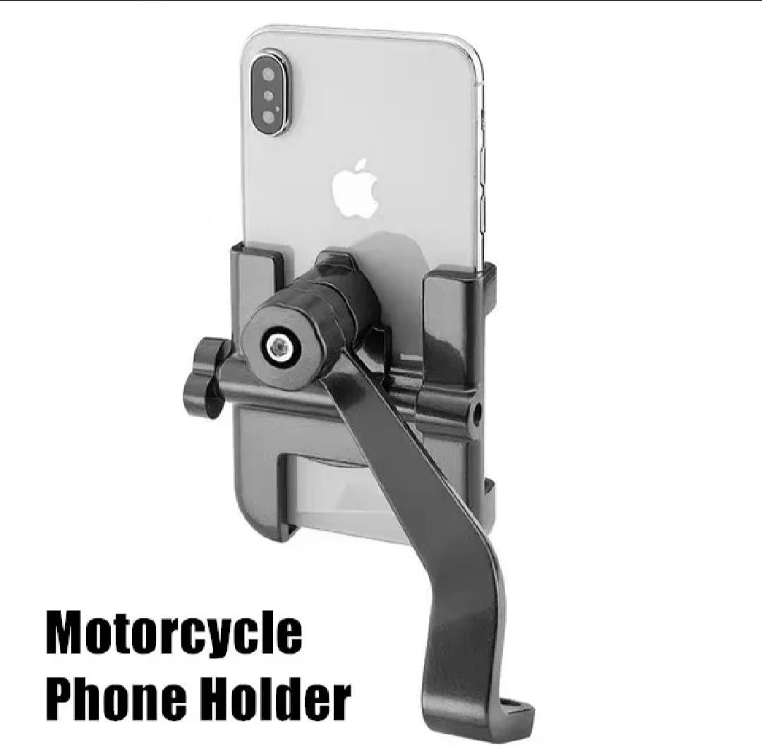 C2 Universal Aluminum Motorcycle Phone Holder – 360° Adjustable Handlebar Mount Stand for Secure Mobile Grip - Image 2