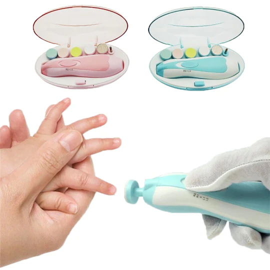 Premium 6-in-1 Electric Baby Nail Trimmer Set – Safe Infant Nail Filer, Clipper Alternative Kit with Storage Case - Random Color - Image 2