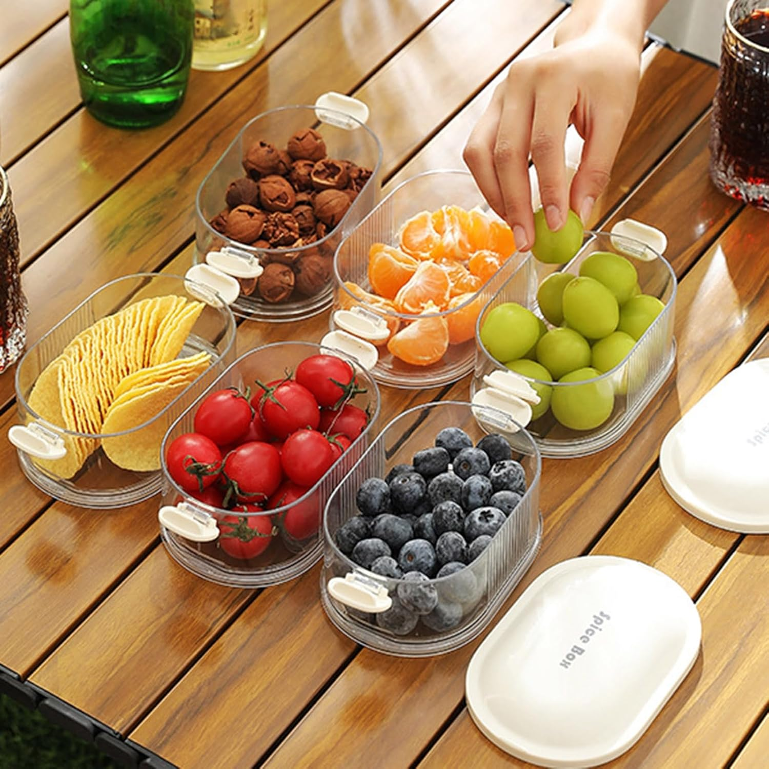 4 Layers Multi-Layered Seasoning Spice Storage Box, Seasoning Storage Box, Multi Tableware Set Accessories for Outdoor BBQ Picnic (random color) - Image 2