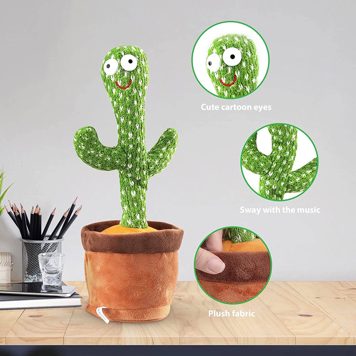Dancing Cactus Talking Toy Tree Cactus Plush toy With box - Image 4
