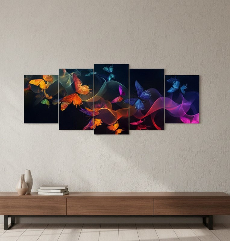 5pcs Butterfly Frame Elegant Decorative Design For Home Wall Art Display And Stylish Interior Decoration