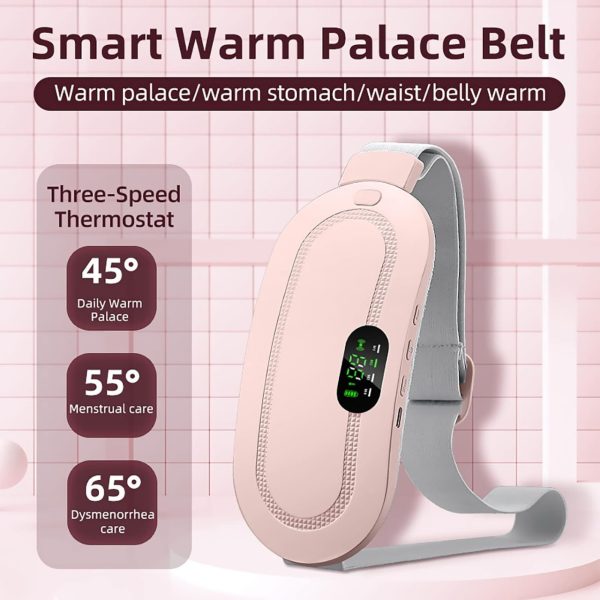 Portable Menstrual Heating Pad Belt for Women – Electric Period Pain Relief Massager with 3 Heat Levels & 4 Massage Modes - With Box - Image 2