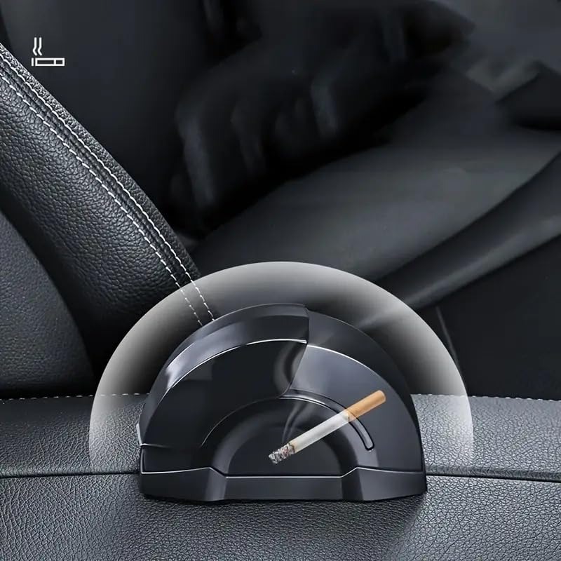 Portable Car Ashtray Door Mounted Smokeless Ash Tray With Lid Auto Truck Trash Bin Garbage Can Stainless Steel Liner Accessory - Image 4