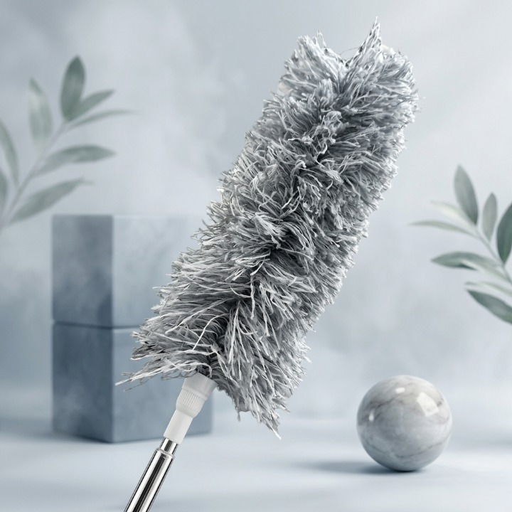 Grey Microfiber Flexible Duster – Extendable & Bendable Cleaning Tool with Telescopic Pole for High Ceilings, Fans, and Tight Corners - Image 3