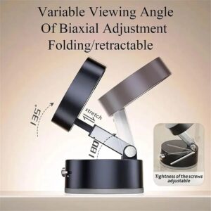 Double-Sided Vacuum Magnetic Phone Holder ��� Adjustable Foldable Rotating Suction Mount (Black)