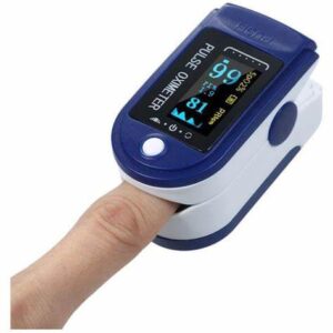 Pulse Oximeter Fingertip Monit Blood Oxygen Saturation (SpO2) and Pulse Rate Monitors- Portable Single Color LED Display [Battery Included]