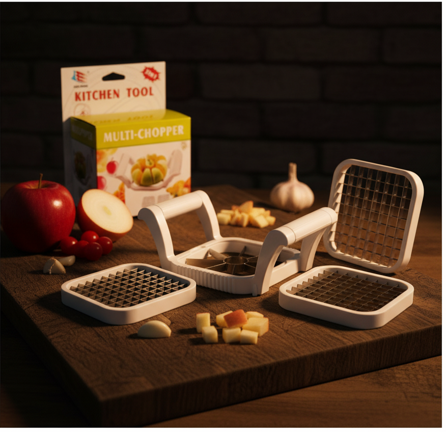 Multi-Chopper 3 in 1 Apple, Fruit & Potato Slicer – Heavy-Duty Stainless Steel Cutter for Quick, Even Slicing | Kitchen Gadget for Fast Food Prep - Image 3