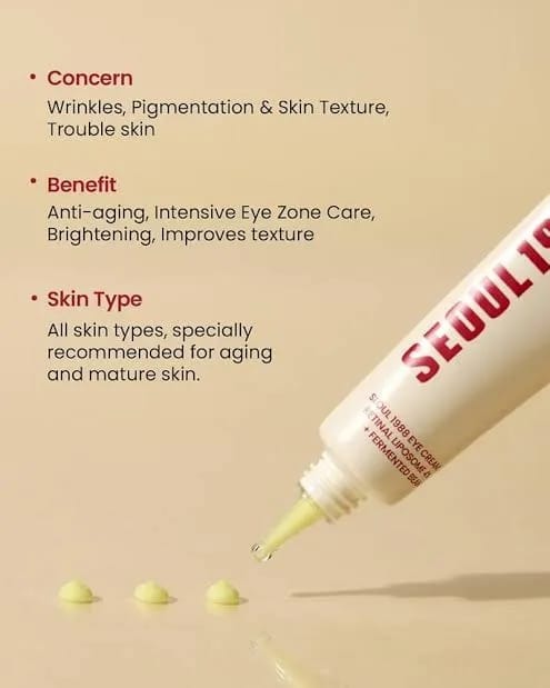 K-SECRET SEOUL 1988 Eye Cream: Retinal Liposome 2% + Fermented Black Bean – Advanced Anti-Aging & Brightening Formula - 30ml - Image 4