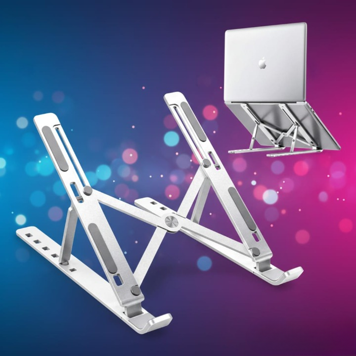 Professional Branded Speed-X 18-Inch Biggest Height Heavy Duty Professional Laptop Stand Aluminium Alloy Creative Adjustable Folding Portable With Pouch Cover And 6 Angles Adjustable - Image 3
