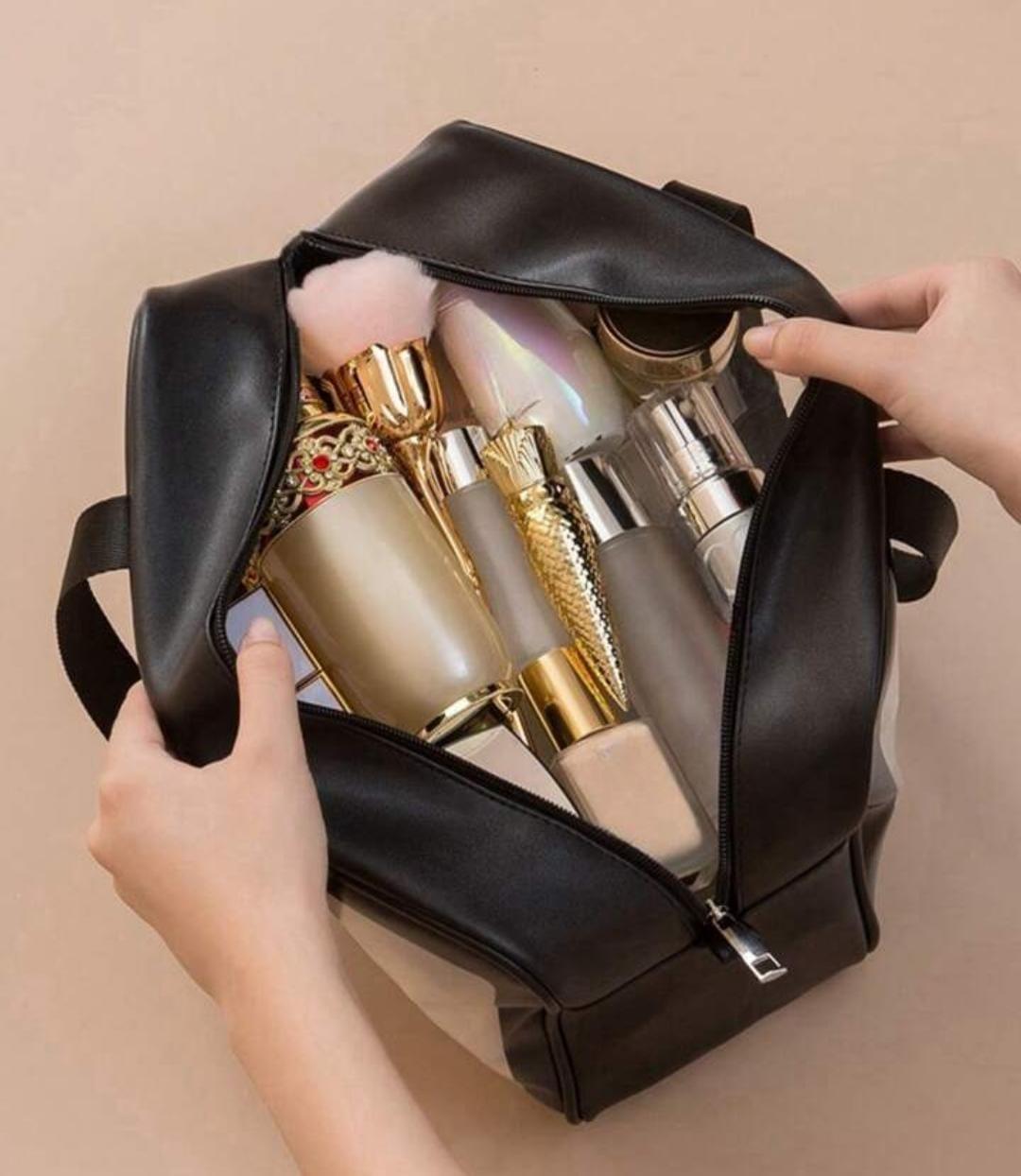 Premium PVC Waterproof Washbag – Portable Clear Toiletry & Makeup Kit Organizer Bag with Top Handle