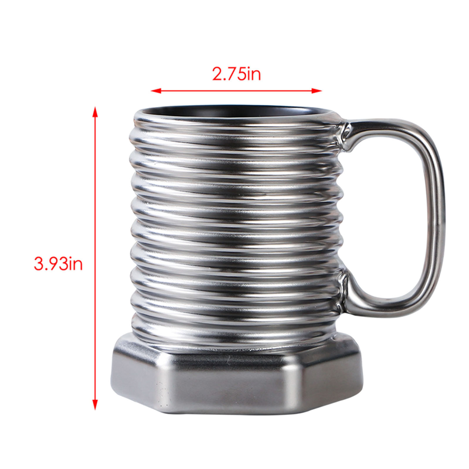 Screw Shape Ceramic Coffee Mug: Unique 3D Porcelain Tea Cup with Sculptural Twist Design. - Image 3