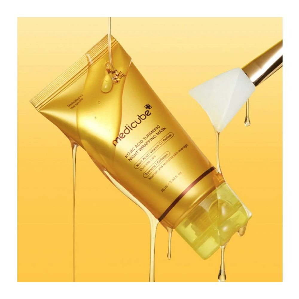 Medicube Turmeric Overnight Wrapping Peel Off Mask 75ml Korean Skincare With Collagen For Glowing Elastic Skin - Made In Korea - Image 3