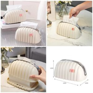 Decorative Shell Tissue Box Case Elegant And Modern Napkin Holder Stylish Daily Use Home And Office Accessory