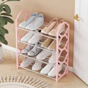 4-Layer Space-Saving Shoe Rack | Portable Dustproof Shoe Organizer With Cover | Closet & Home Shoe Stand | Plastic + Metal Body - Random Colour