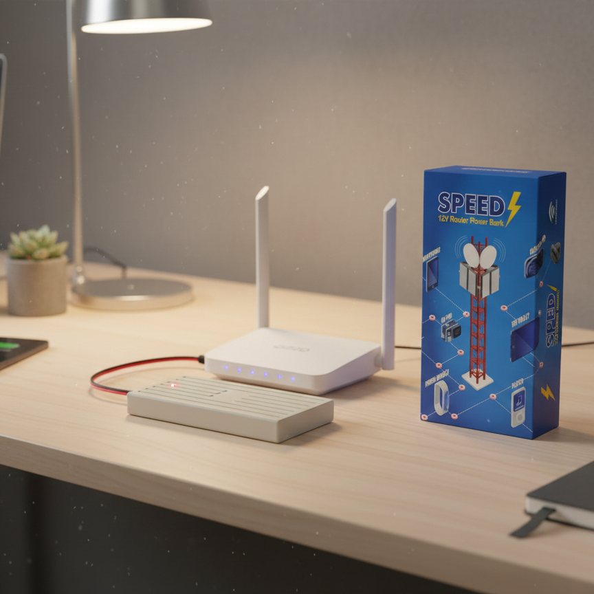 Speed 12V Router Power Bank – Mini UPS Backup Battery for WiFi Router - 20,000 mAh (Charger Not Included) - Image 4