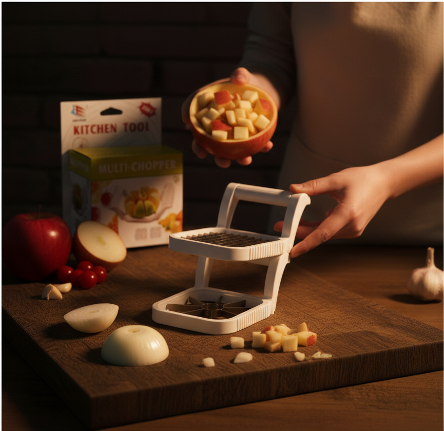 Multi-Chopper 3 in 1 Apple, Fruit & Potato Slicer – Heavy-Duty Stainless Steel Cutter for Quick, Even Slicing | Kitchen Gadget for Fast Food Prep - Image 2