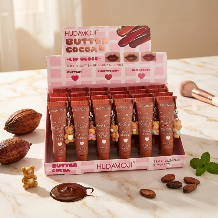 Hudamoji Multi-Shade Butter Cocoa Matte Lip Gloss – Lightweight & Rich Color Collection (Pack Of 2) - Image 2