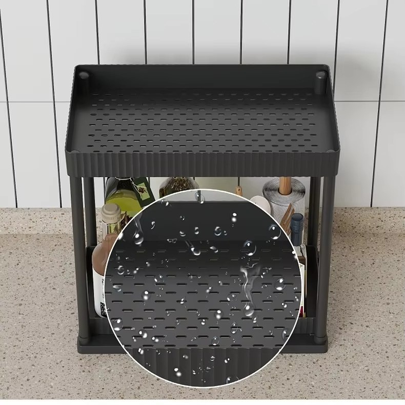 Multi-Functional Kitchen Shelf | Nail-Free Installation | Rust-Proof Carbon Steel Organizer | Waterproof & Strong Load-Bearing | Random Colour - Image 3