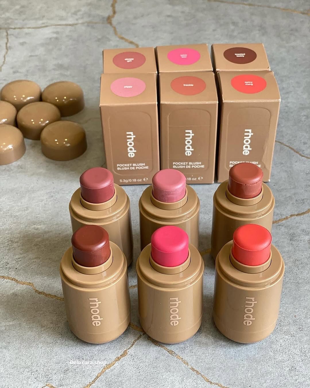 6 Colors Rhode Pocket Blush | Makeup Beauty Cosmetics long Lasting & Moisturizing Pocket Blush - Image 2