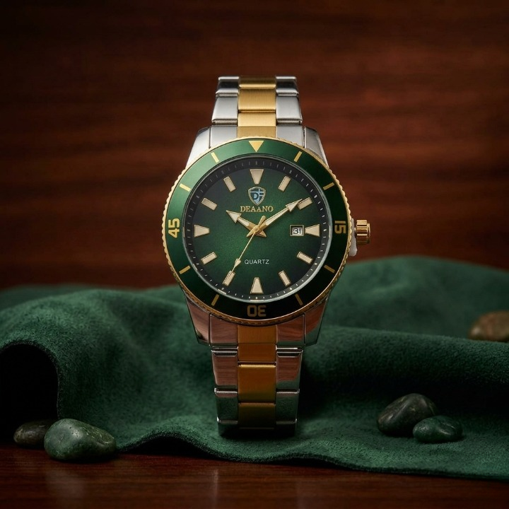 Premium Men's Stainless Steel Quartz Watch – Classic Dial Luxury Business Watch with Date Display ~ Without Box - Image 4