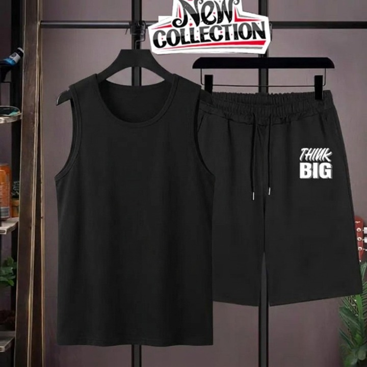 TRACKSUIT - Black Summer Printed Tracksuit for Men & Boys | Soft & Comfortable Fabric T-Shirt and Shorts Set | Casual Sportswear, Gym Wear, Outdoor Wear & Daily Wear - Image 3