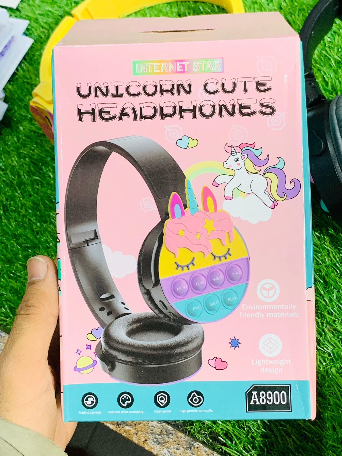 Cute Pop It Wireless Bluetooth Headphones | Foldable Headset With Memory Card Support, Wired & Wireless Modes, Soft Earpads For Kids - With Box (Random Color) - Image 5