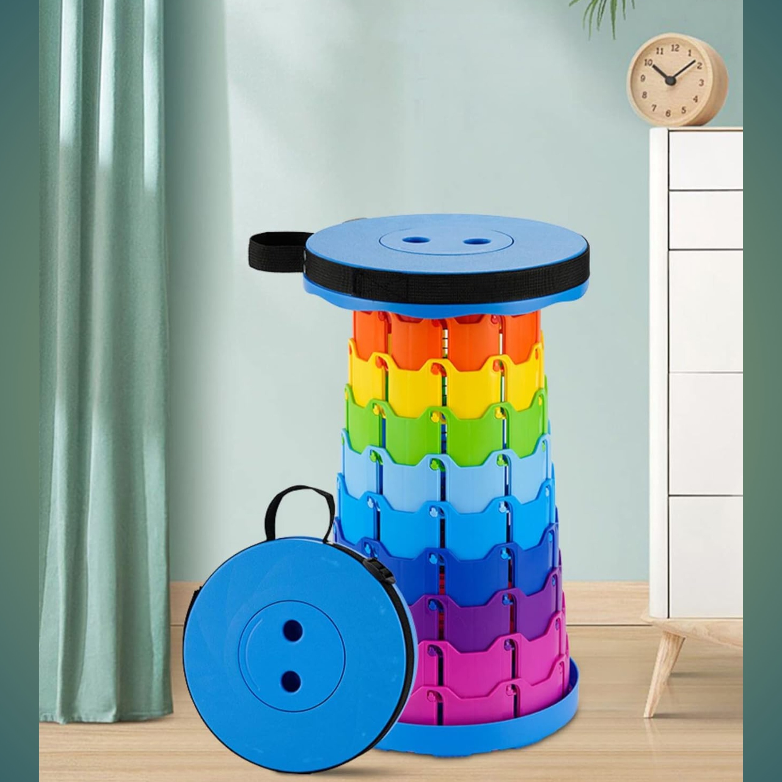 Portable Telescoping Stool, Folding Stool Lightweight & Sturdy, Retractable Telescopic Stool For Gardening, Camping, Travel, Fishing, Hiking And Bbq(Multi Color) - Image 4