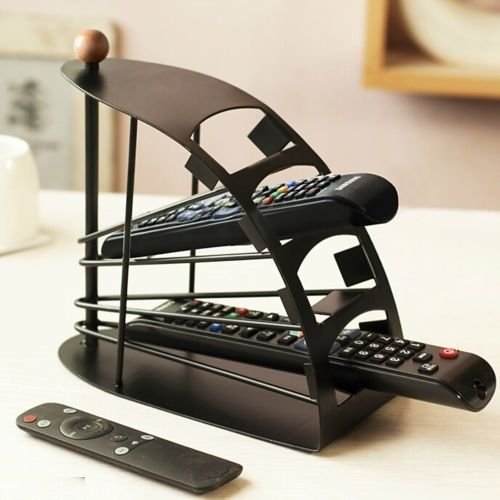 Remote Holder Stand Durable Wooden Sticky Tile Design For Organized Storage - Image 4