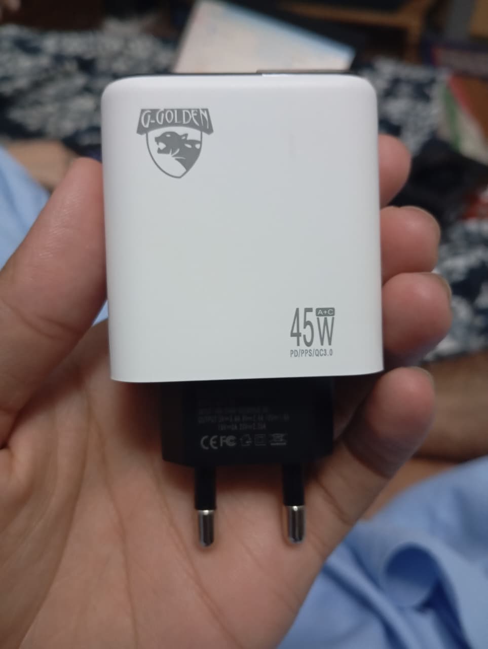 45W Multi Protocol Dual Port Travel Fast Charger Model GCH 20 With Integrated EU Europlug Type C Connector - Image 4