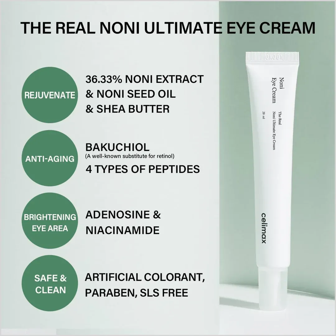 Celimax Real Noni Ultimate Eye Cream 20ml Korean Skincare For Dark Circles Fine Lines And Hydration - Made In Korea - Image 3