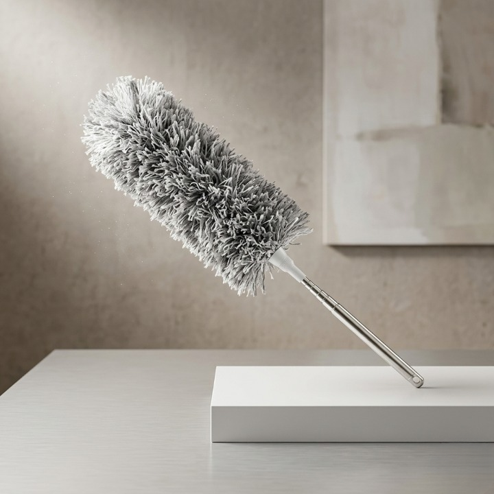 Grey Microfiber Flexible Duster – Extendable & Bendable Cleaning Tool with Telescopic Pole for High Ceilings, Fans, and Tight Corners - Image 2