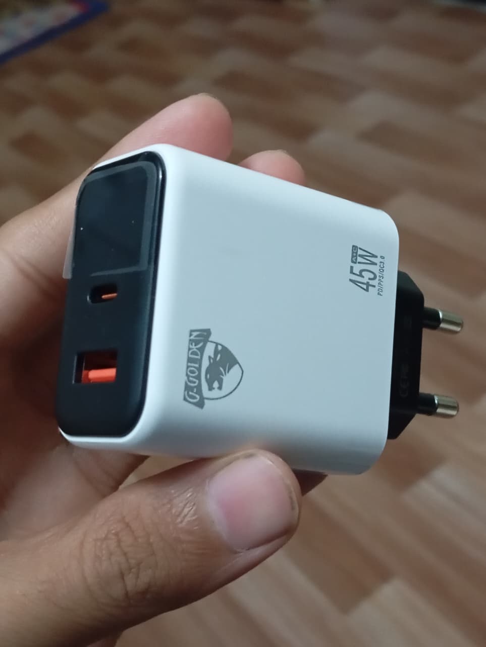 45W Multi Protocol Dual Port Travel Fast Charger Model GCH 20 With Integrated EU Europlug Type C Connector - Image 3
