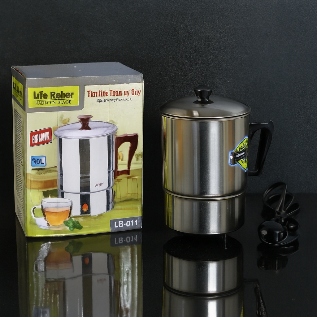 Life Relax Electric Water Kettle 1.0L – Stainless Steel Electric Heating Cup LR-014 | 350W Portable Electric Water Boiler for Tea, Coffee, Milk & Food - Image 3