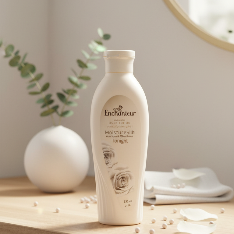 Enchanteur Moisture Silk Body Lotion 250ml With Aloe Vera And Olive Butter | Deeply Nourishing, Hydrating, And Softening Skin Lotion For All Skin Types - Image 2