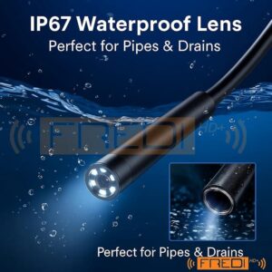 USB Endoscope Mini Hidden Camera 1080P with 8 Adjustable LED Lights & 5M Waterproof Cable