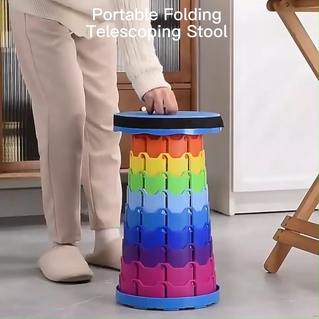 Portable Telescoping Stool, Folding Stool Lightweight & Sturdy, Retractable Telescopic Stool For Gardening, Camping, Travel, Fishing, Hiking And Bbq(Multi Color) - Image 2