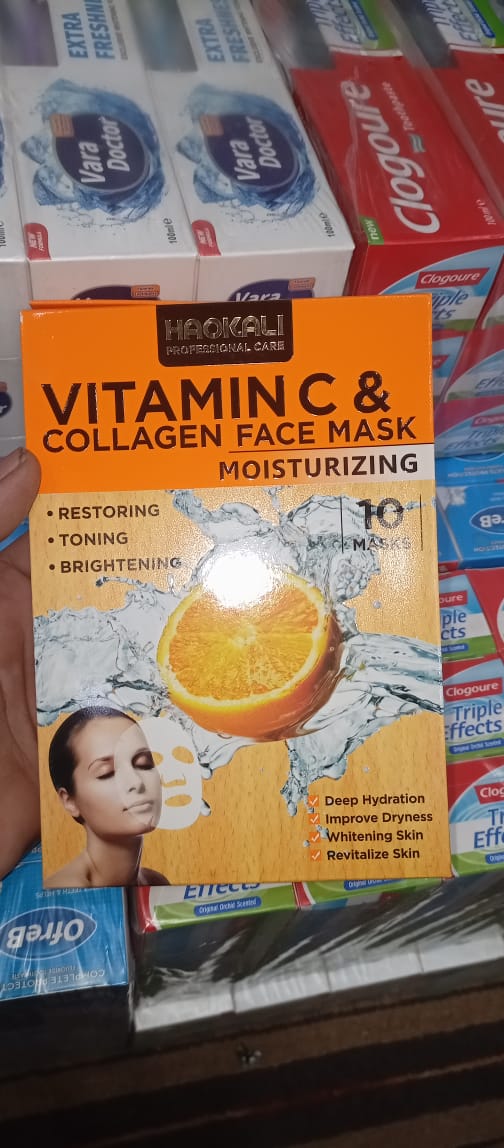HAQKALI Professional Care Vitamin C & Collagen Moisturizing Face Mask - Restoring, Toning, and Brightening (pack of 10) - Image 4
