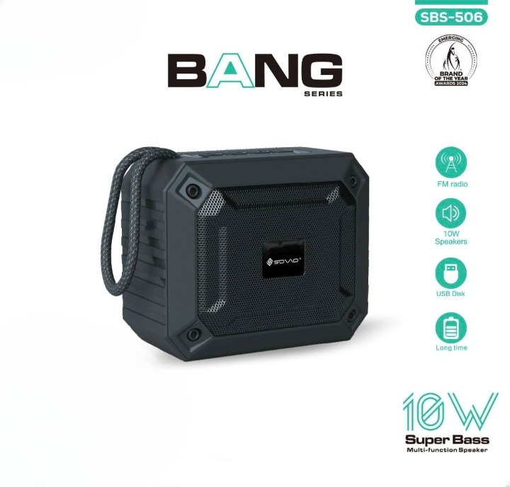 SOVO Bang SBS-506 Bluetooth Speaker – Powerful Bass Wireless Portable Speaker with HD Sound – Built-in Microphone for Hands-Free Calls