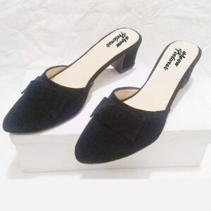 Stylish Velvet Tie Knot Heel Pump Shoes for Women – 2 Inch Comfortable Party & Casual Wear Footwear