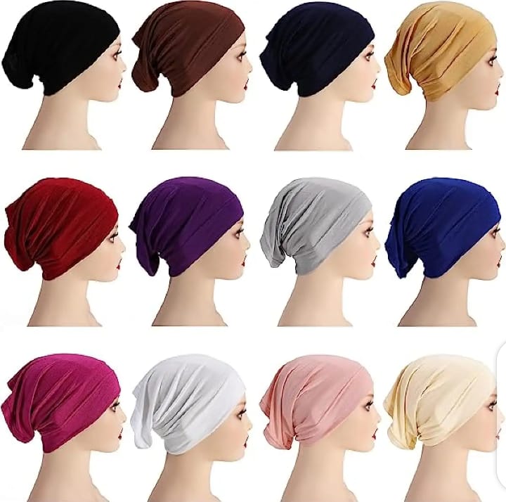 Pack Of 12 Colors Set Hijab Tube Cap Made Of Premium Jersey Cotton Fabric Comfortable And Stretchable For Every Day Wear